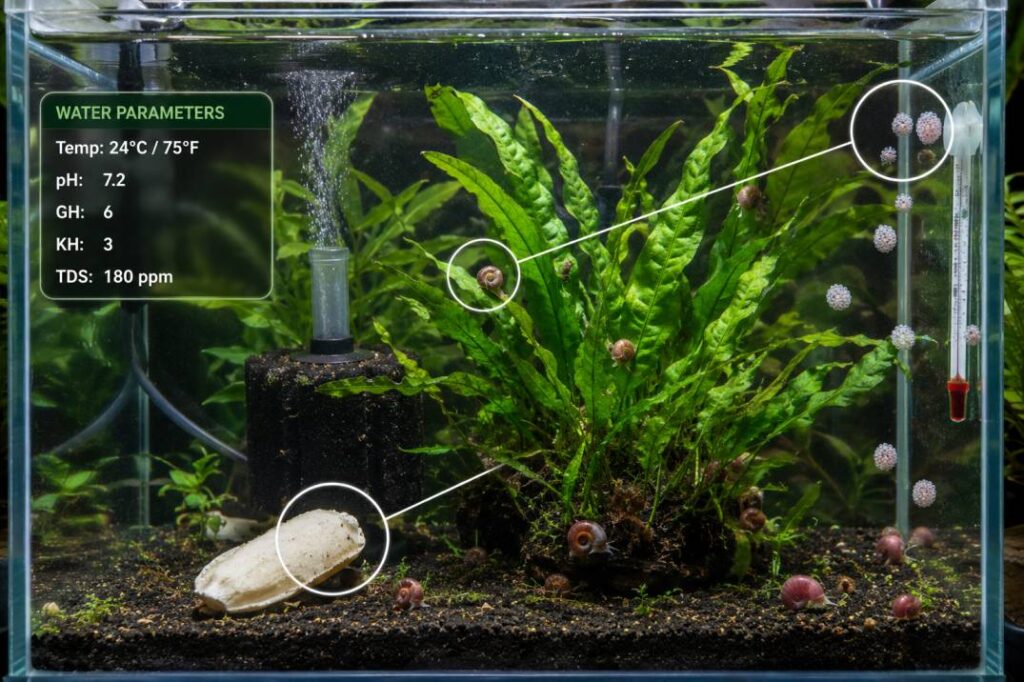 ramshorn snail breeding tank
