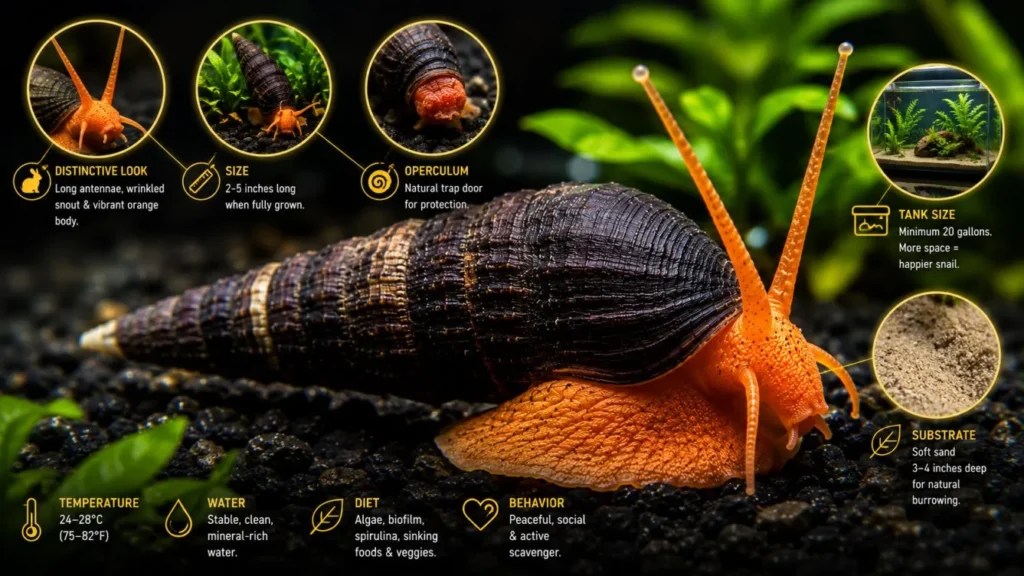 tylomelania orange rabbit snail