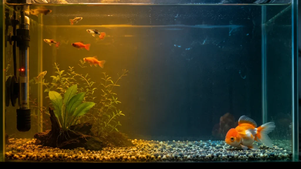 Goldfish Staying in Corner of Tank