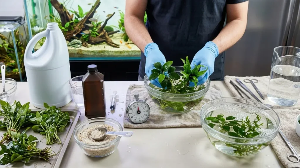 How to Disinfect Aquarium Plants without harming them.